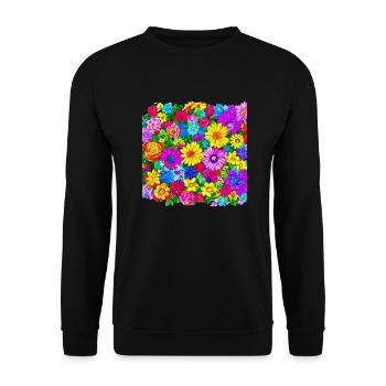 Flowers - Unisex Pullover - Schwarz - Vorne - Alina (178cm) & Michal (187cm)