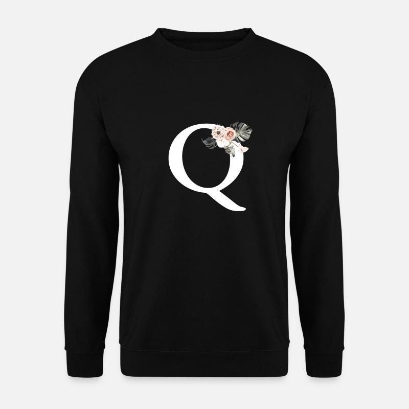 Tropischer Blumenbuchstabe Q - Unisex Pullover - Schwarz