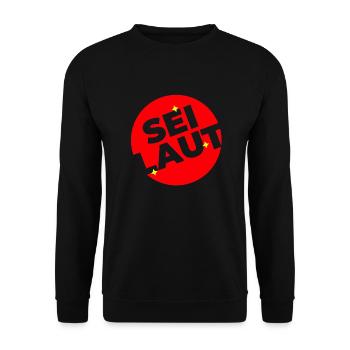 Sei laut! - Unisex Pullover - Schwarz - Vorne - Alina (178cm) & Michal (187cm)