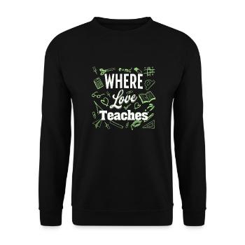 Mom Dad Teacher Homeschool Student Love Education - Unisex Sweatshirt - black - Front - Alina (178cm) & Michal (187cm)