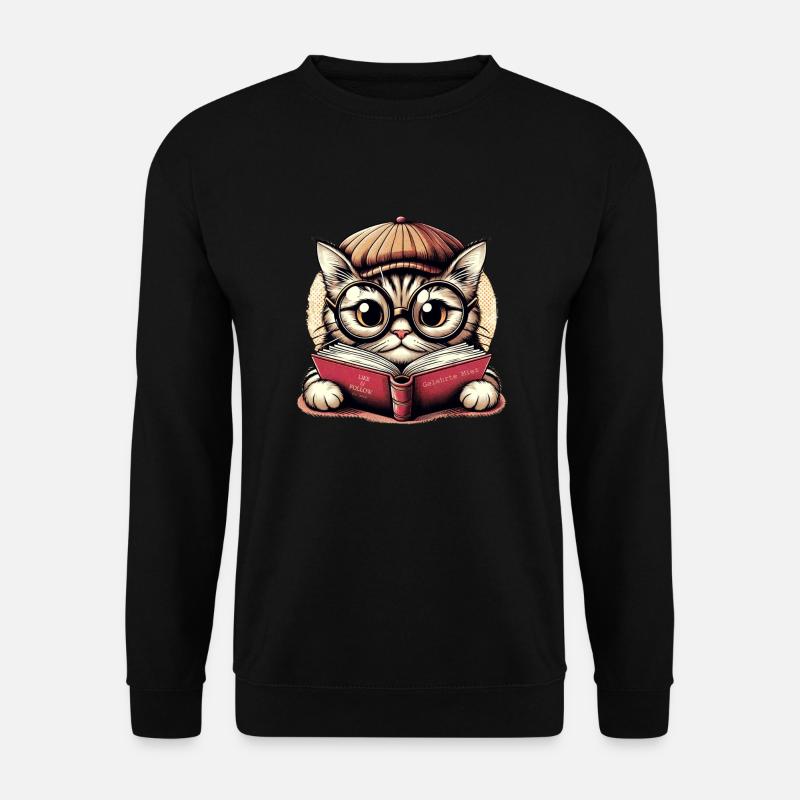 Gelehrte Miez - Unisex Pullover - Schwarz