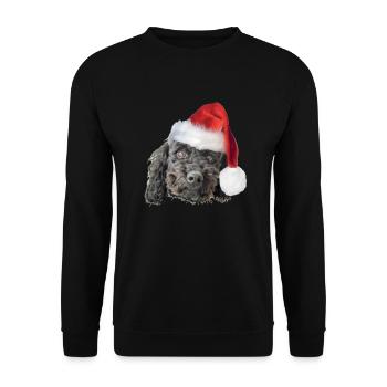 cute cute poodle with santa hat - Unisex Sweatshirt - black - Front - Alina (178cm) & Michal (187cm)