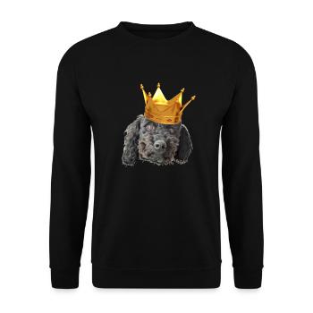 cute cute black poodle with crown - Unisex Sweatshirt - black - Front - Alina (178cm) & Michal (187cm)