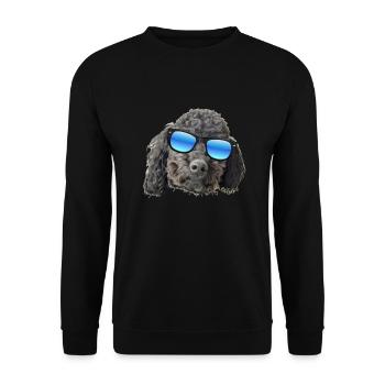 cute cute black poodle with sunglasses - Unisex Sweatshirt - black - Front - Alina (178cm) & Michal (187cm)