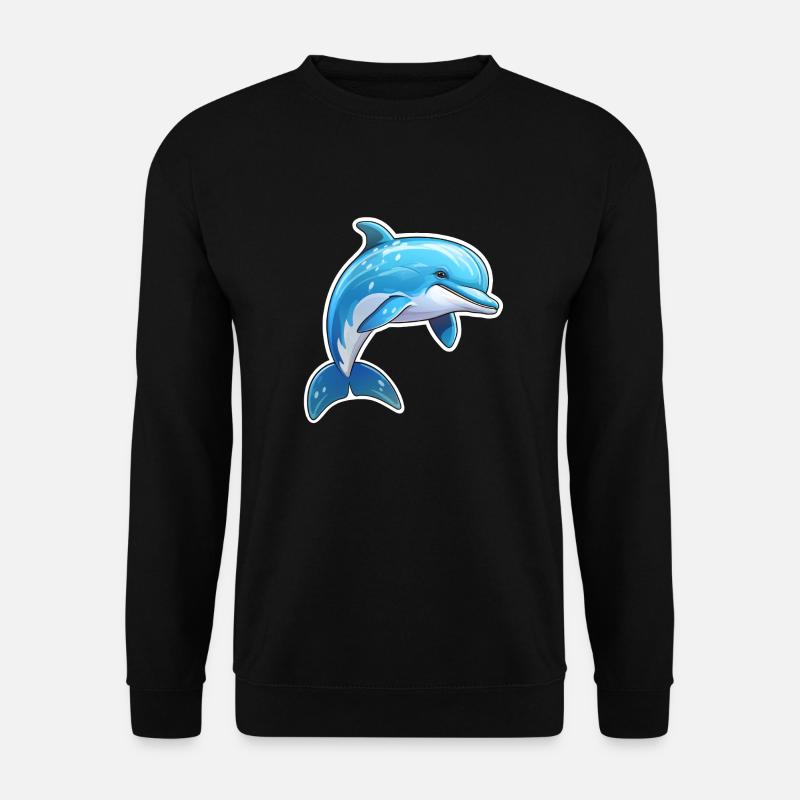 Delfin springend - Unisex Pullover - Schwarz