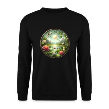 Lake of Dreams - Unisex Sweatshirt - black - Front - Alina (178cm) & Michal (187cm)