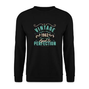 Vintage 1962 - 1962 Birthday Gift - Unisex Sweatshirt - black - Front - Alina (178cm) & Michal (187cm)