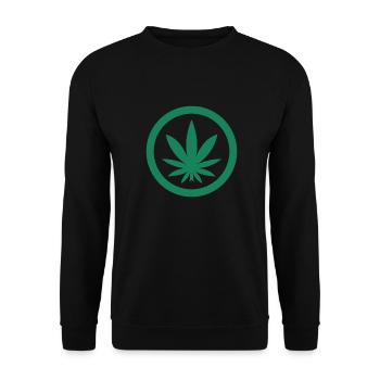 Cannabis Leaf - Unisex Sweatshirt - black - Front - Alina (178cm) & Michal (187cm)