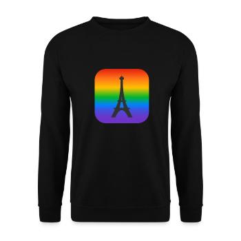 Paris Rainbow Eiffel Tower - Unisex Sweatshirt - black - Front - Alina (178cm) & Michal (187cm)