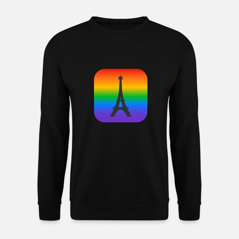 Paris Rainbow Eiffel Tower - Unisex Sweatshirt - black