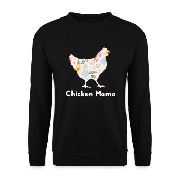 Chicken Mama Flowers Farmer Mother's Day - Unisex Sweatshirt - black - Front - Alina (178cm) & Michal (187cm)