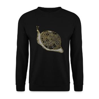 Schnecke - Unisex Pullover - Schwarz - Vorne - Alina (178cm) & Michal (187cm)