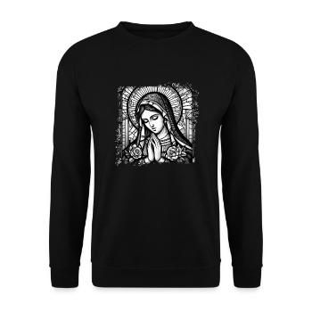 Jungfrau Maria Jesus Bibel christliche Religion christlich - Unisex Pullover - Schwarz - Vorne - Alina (178cm) & Michal (187cm)
