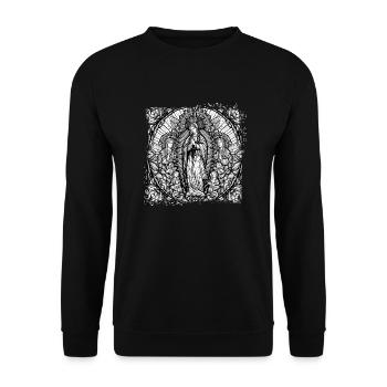 Jungfrau Maria Jesus Bibel christliche Religion christlich - Unisex Pullover - Schwarz - Vorne - Alina (178cm) & Michal (187cm)