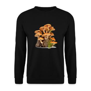 La cueillette des champignons a une longue tradition - Sweat-shirt Unisexe - noir - Devant - Alina (178cm) & Michal (187cm)