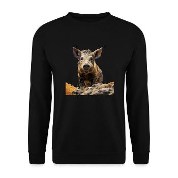 The pigs of Iberico - Unisex Sweatshirt - black - Front - Alina (178cm) & Michal (187cm)