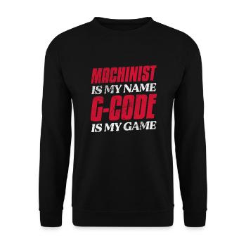 Machiniste est mon nom G-Code est mon jeu CNC - Sweat-shirt Unisexe - noir - Devant - Alina (178cm) & Michal (187cm)