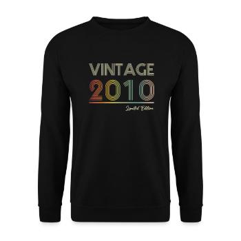 Vintage 2010 14 Year Old 14th Birthday Gift - Unisex Sweatshirt - black - Front - Alina (178cm) & Michal (187cm)