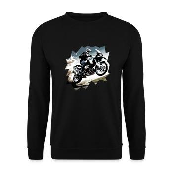 Une moto vole dans les airs - Sweat-shirt Unisexe - noir - Devant - Alina (178cm) & Michal (187cm)
