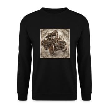 Steampunk style car - Unisex Sweatshirt - black - Front - Alina (178cm) & Michal (187cm)