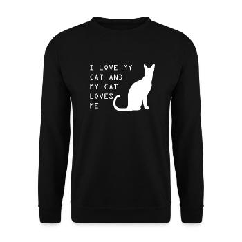 I love My Cat and My Cat Loves Me, Cat Lover, Cat - Unisex Sweatshirt - black - Front - Alina (178cm) & Michal (187cm)