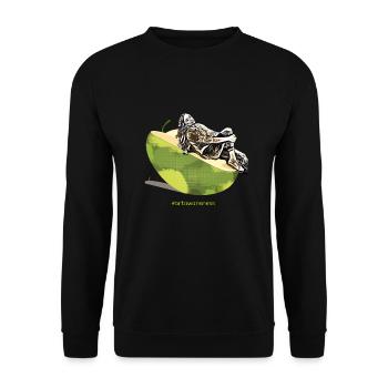 Innovative Art Apple Stool - 15 April - Unisex Sweatshirt - black - Front - Alina (178cm) & Michal (187cm)