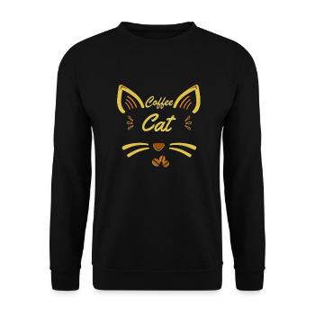 Coffee Lover - Coffee Cat - Unisex Sweatshirt - black - Front - Alina (178cm) & Michal (187cm)