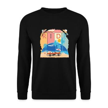 Balade d’été long trajet - Sweat-shirt Unisexe - noir - Devant - Alina (178cm) & Michal (187cm)