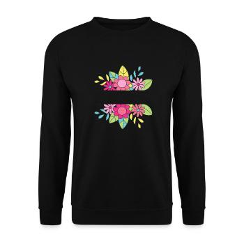 Floral Ornament - Unisex Sweatshirt - black - Front - Alina (178cm) & Michal (187cm)
