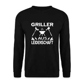 Grillen - Unisex Pullover - Schwarz - Vorne - Alina (178cm) & Michal (187cm)