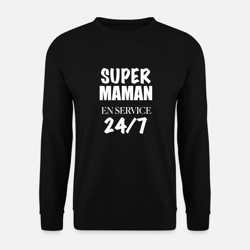 Super Mama 24/7 im Dienst - Unisex Pullover - Schwarz