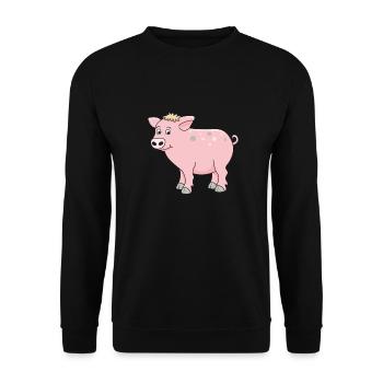 cochon drôle - Sweat-shirt Unisexe - noir - Devant - Alina (178cm) & Michal (187cm)