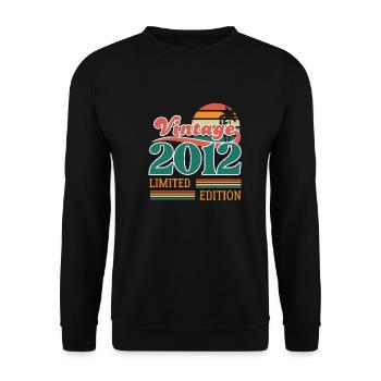 Jahrgang 2012 Limitierte Auflage - Unisex Pullover - Schwarz - Vorne - Alina (178cm) & Michal (187cm)