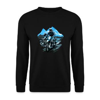 Motorcycel Cross Mountain Vacation Summer Mount - Unisex Sweatshirt - black - Front - Alina (178cm) & Michal (187cm)