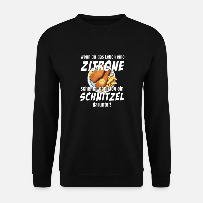 Schnitzel und Zitrone - Unisex Pullover - Schwarz