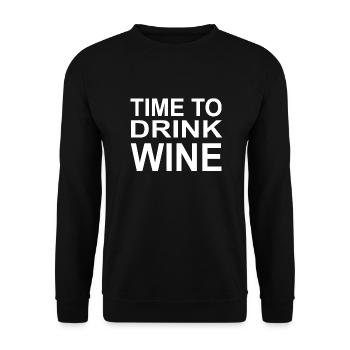 Wein - Unisex Pullover - Schwarz - Vorne - Alina (178cm) & Michal (187cm)