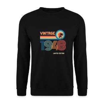 Vintage 1948 limited edition - Unisex Sweatshirt - black - Front - Alina (178cm) & Michal (187cm)