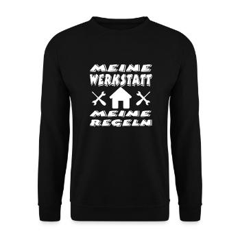 Werkstatt - Unisex Pullover - Schwarz - Vorne - Alina (178cm) & Michal (187cm)