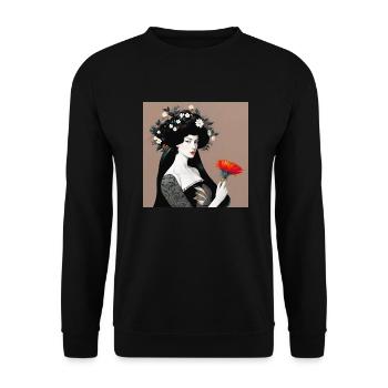 Elysia, peinture numérique - Sweat-shirt Unisexe - noir - Devant - Alina (178cm) & Michal (187cm)