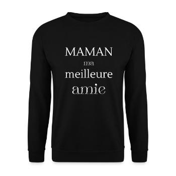 Mom, my best friend - Unisex Sweatshirt - black - Front - Alina (178cm) & Michal (187cm)