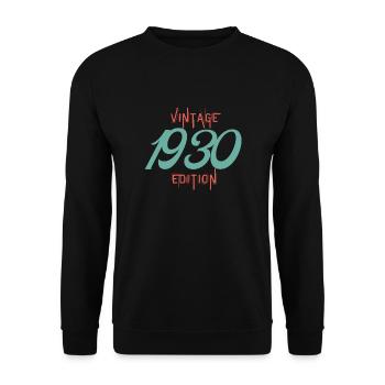 Vintage-Ausgabe aus den 1930er Jahren - Unisex Pullover - Schwarz - Vorne - Alina (178cm) & Michal (187cm)