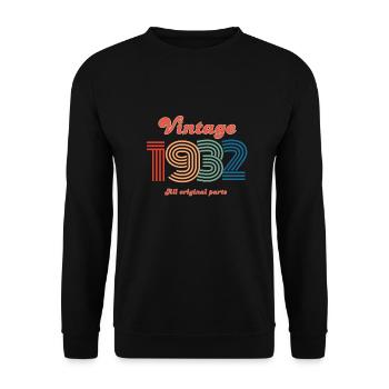 Jahrgang 1932 alle Originalteile - Unisex Pullover - Schwarz - Vorne - Alina (178cm) & Michal (187cm)
