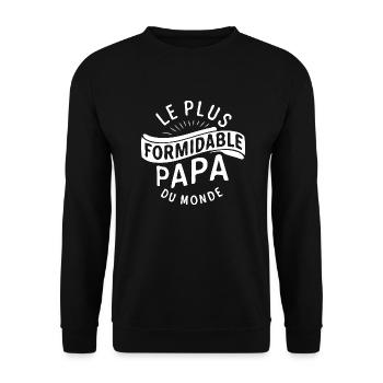 Belle idée cadeau fete des pères anniversaire papa - Sweat-shirt Unisexe - noir - Devant - Alina (178cm) & Michal (187cm)