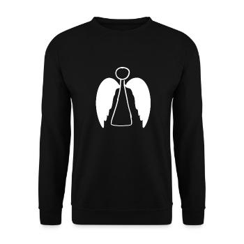Wings flying symbol Angel protect - Unisex Sweatshirt - black - Front - Alina (178cm) & Michal (187cm)