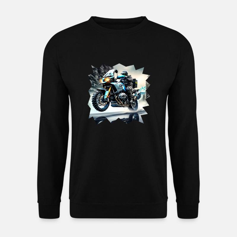 Motorcycle wet road surface - Unisex Sweatshirt - black