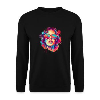 Summer goddess sun, fun and style! - Unisex Sweatshirt - black - Front - Alina (178cm) & Michal (187cm)