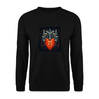 The heart, the engine of life - Unisex Sweatshirt - black - Front - Alina (178cm) & Michal (187cm)