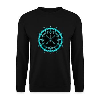 Uhr - Unisex Pullover - Schwarz - Vorne - Alina (178cm) & Michal (187cm)