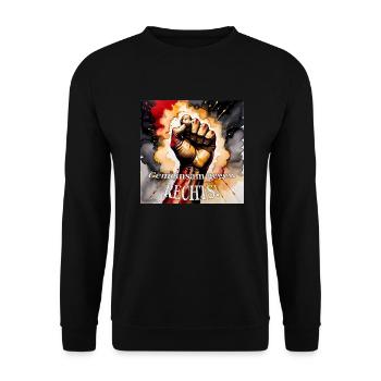 gegen rechts - Unisex Pullover - Schwarz - Vorne - Alina (178cm) & Michal (187cm)