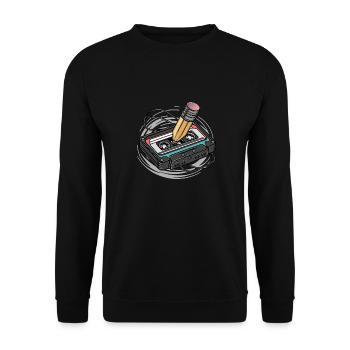 Kassette - Unisex Pullover - Schwarz - Vorne - Alina (178cm) & Michal (187cm)